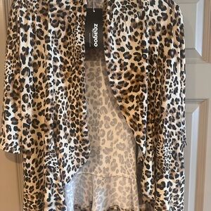 NWTs Zeagoo Animal Print Open Front Cardigan